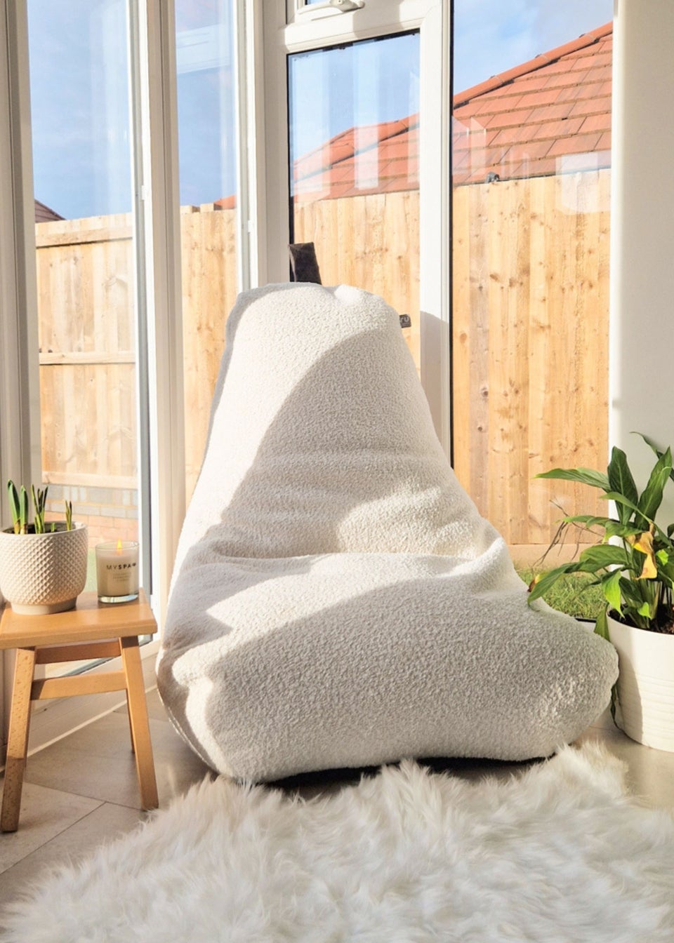 rucomfy Snug Lounge Chair Natural Beanbag