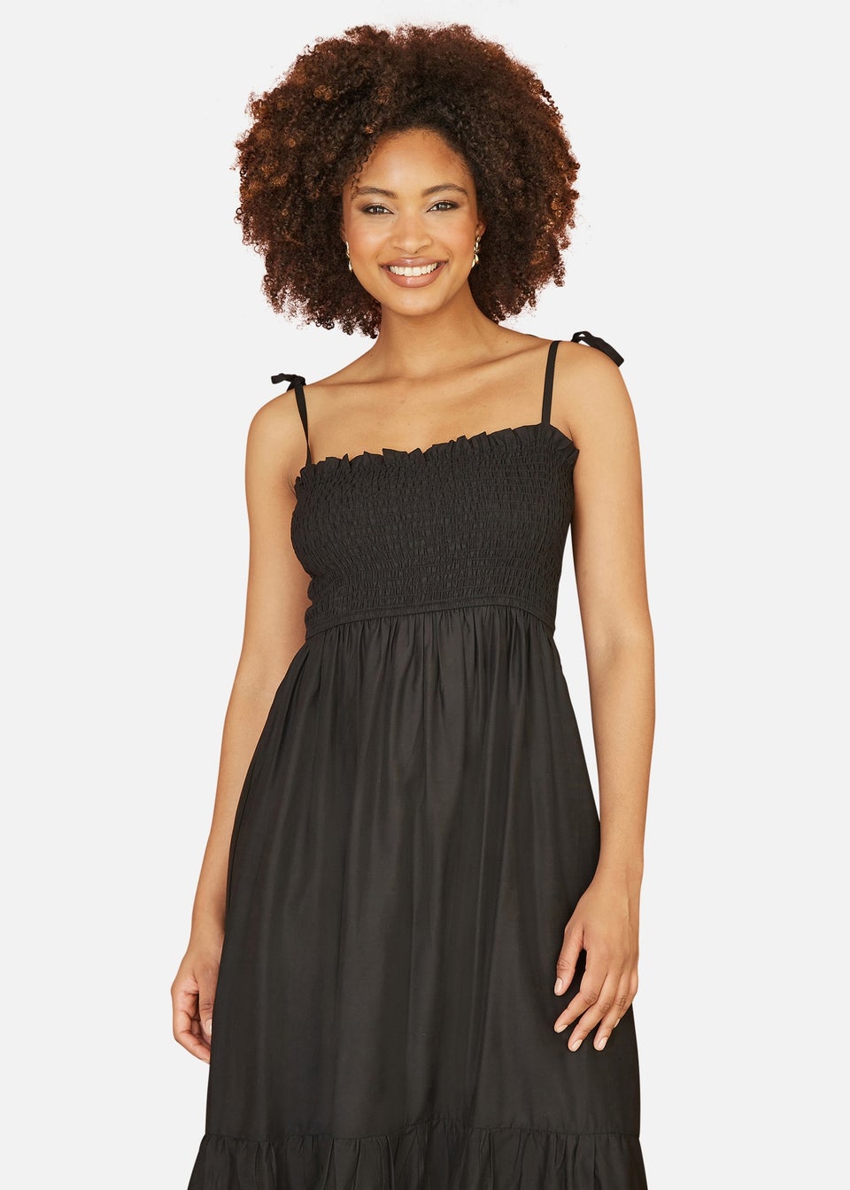 Black midi sun dress sale