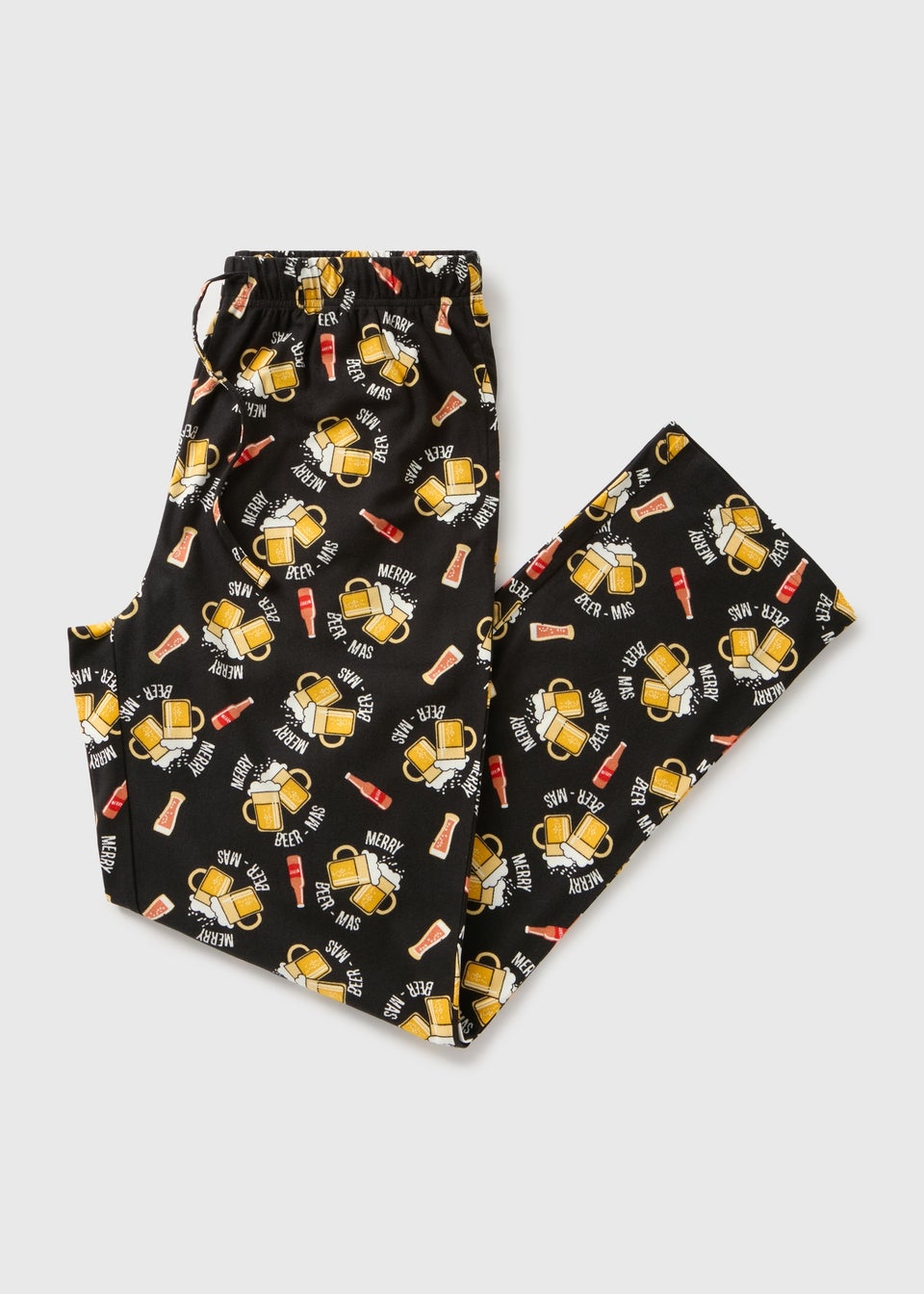 Black Christmas Beer Fleece Pyjama Bottoms Matalan