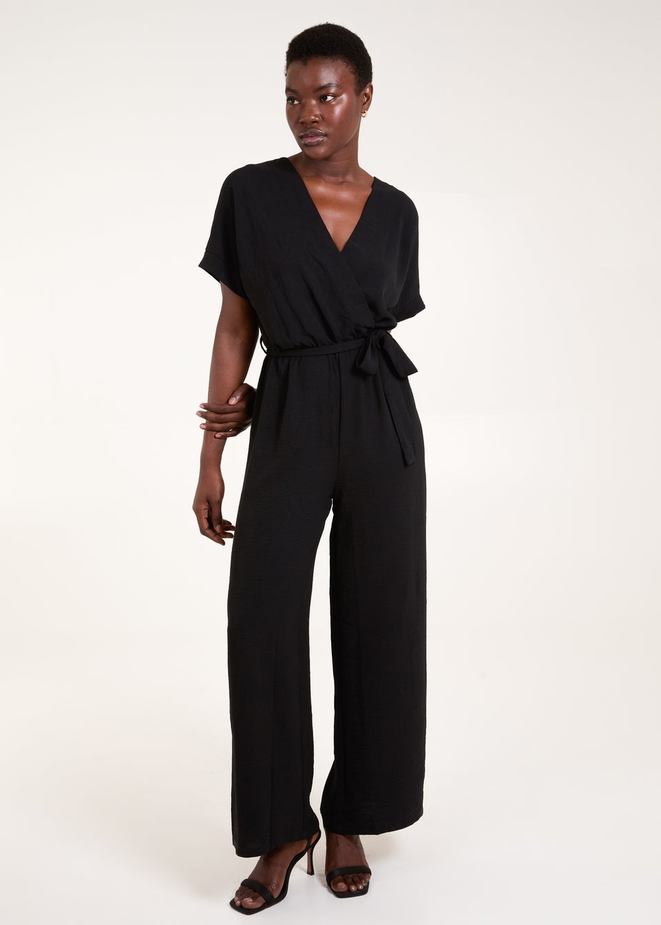 Blue Vanilla Black Wrap Jumpsuit Matalan