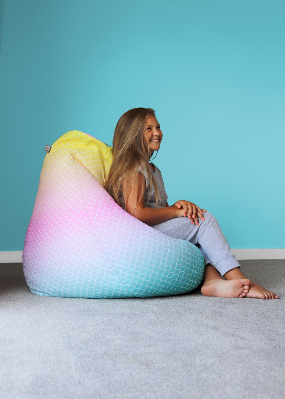 rucomfy Printed Extra Large Classic Mermaid Ombre Beanbag Matalan