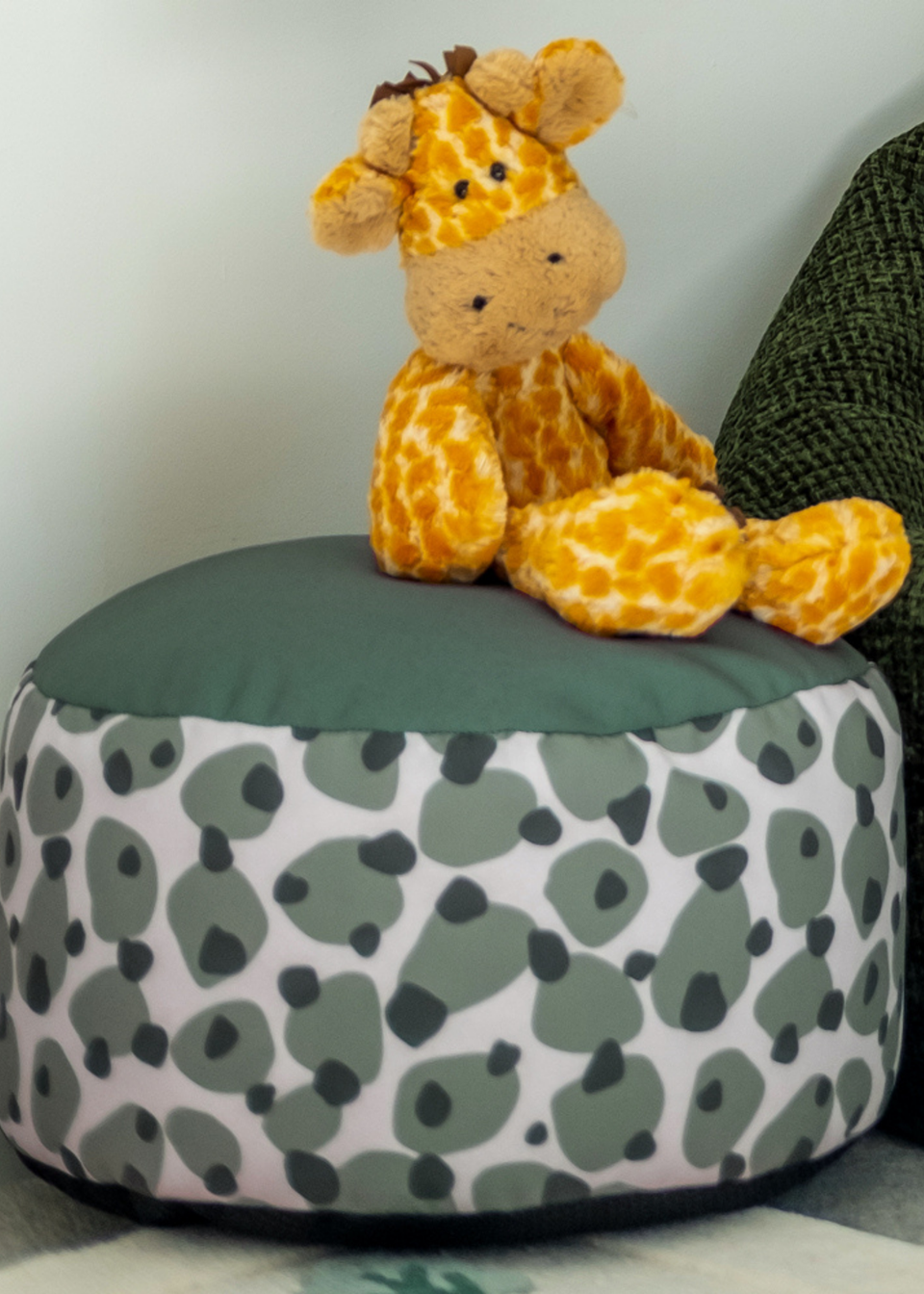 rucomfy Printed Footstool Safari Friends Beanbag Matalan