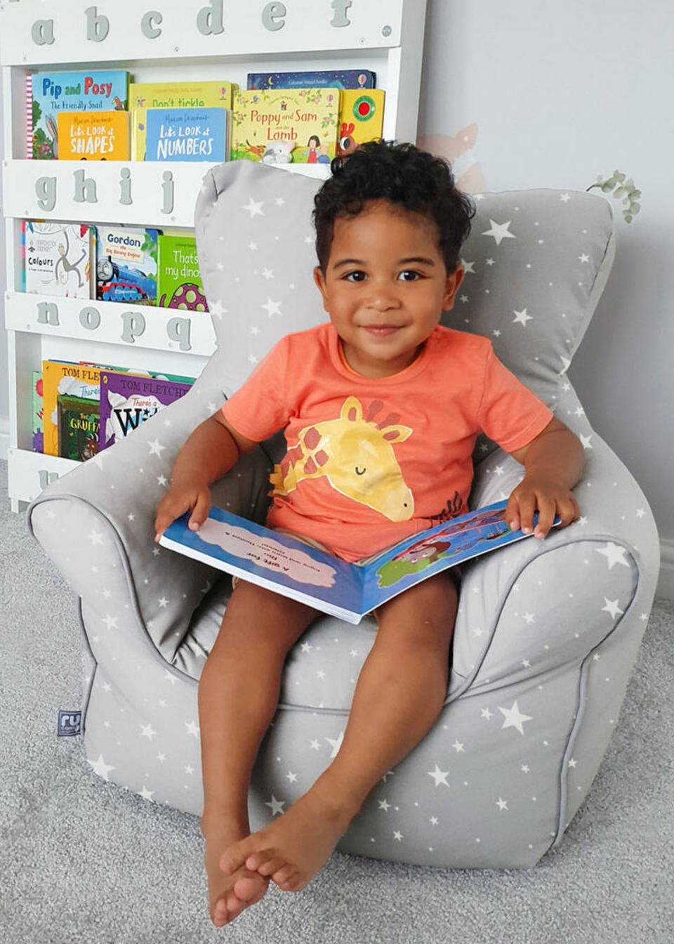 rucomfy Printed Children s Chair Twinkle Star Beanbag Matalan