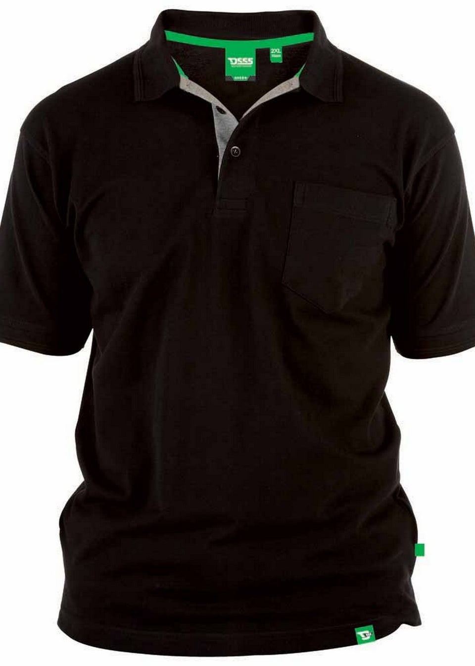 Duke Black Grant Chest Pocket Pique Polo Shirt