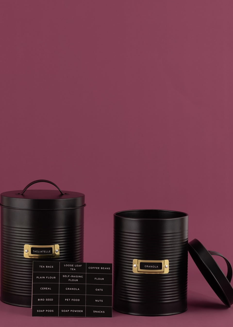 Typhoon Otto Black Set of 2 Storage Canisters
