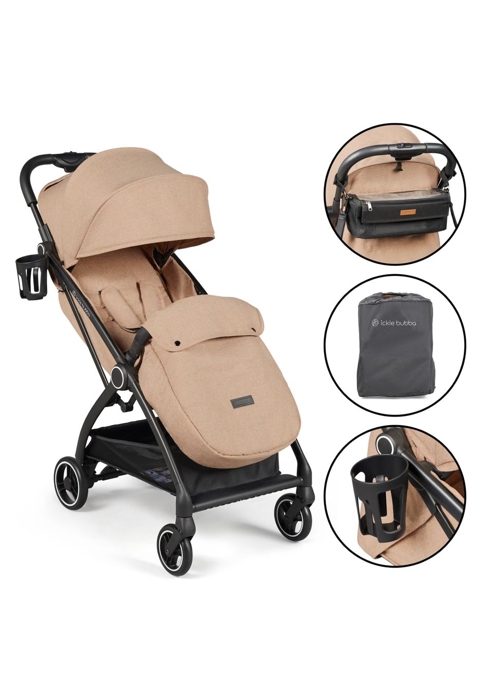 Ickle Bubba Beige Aries Prime Autofold Stroller