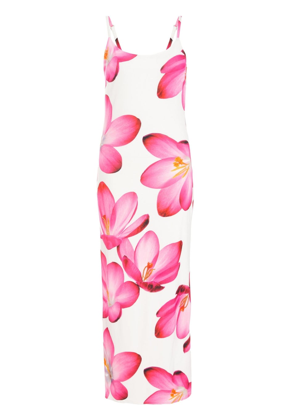 Quiz Pink Bold Floral Print Bodycon Maxi Dress