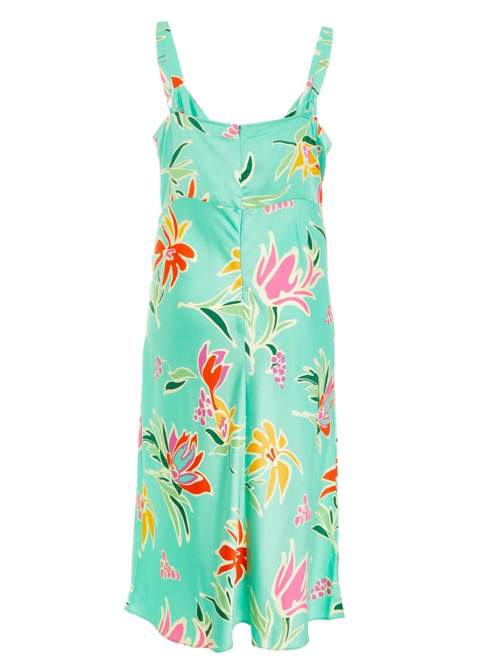 Quiz Green Curve Tropical Print Midaxi Dress