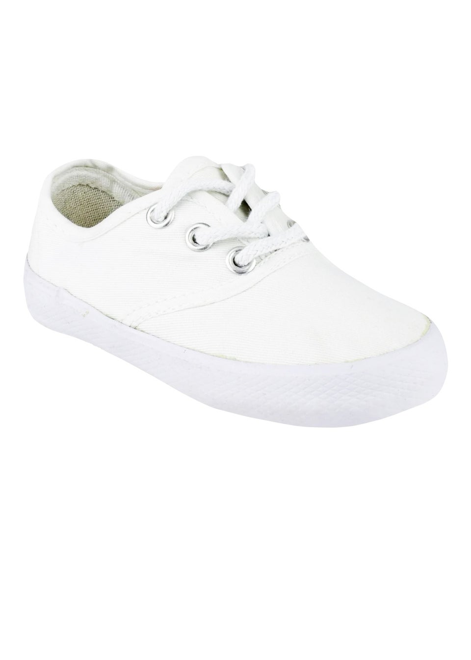 Mirak Kids White Lace Plimsolls Gym Shoes Younger 6 Older 4 Matalan