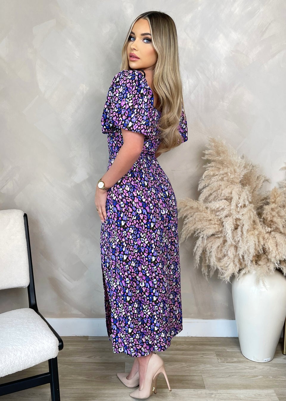 Purple animal print dress shop