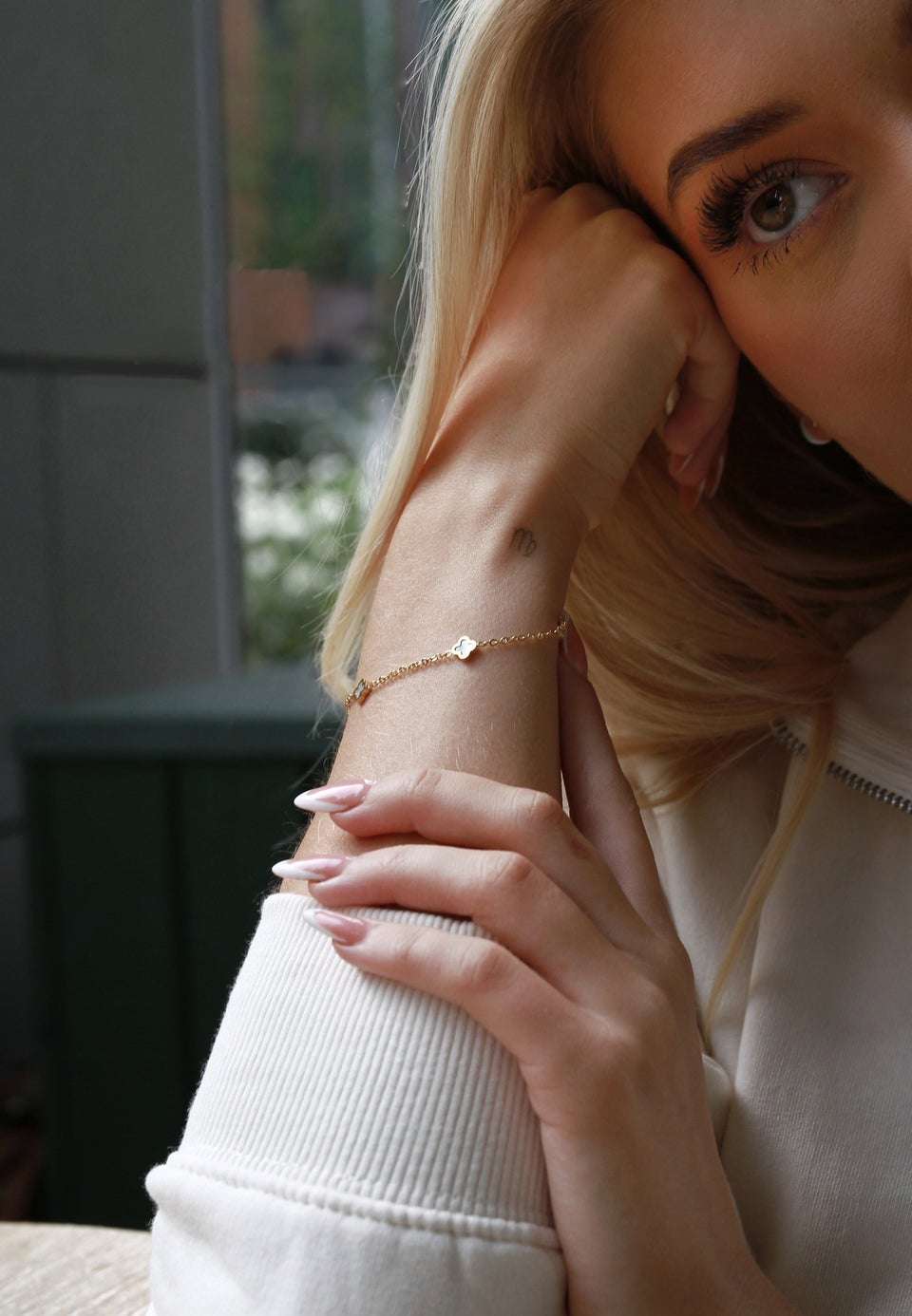 Say It With Gold Dainty Clover Chain Bracelet