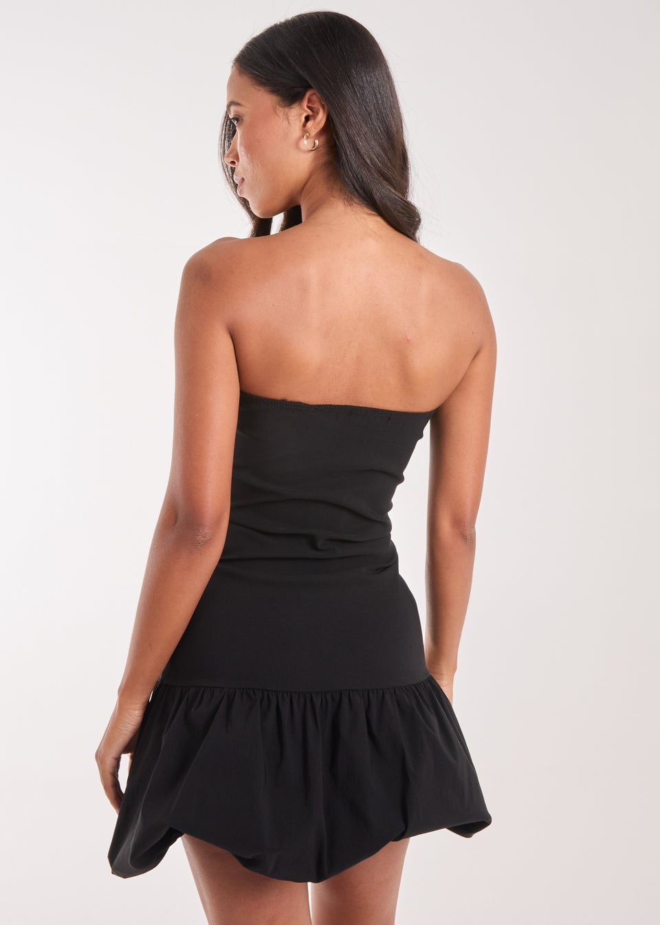 Pink Vanilla Black Bubble Hem Puff Mini Dress