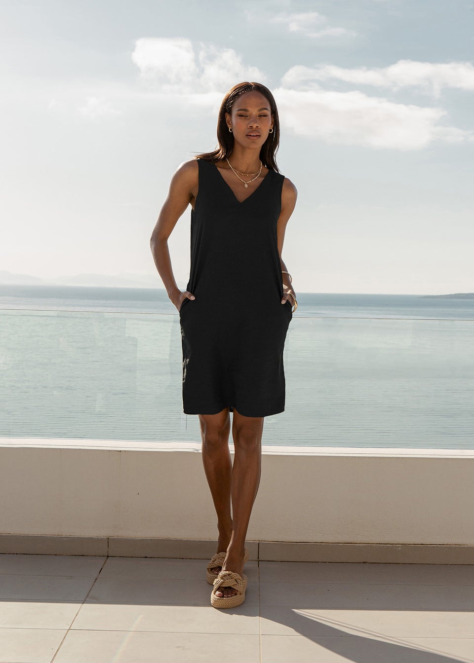 Black shift dress matalan top