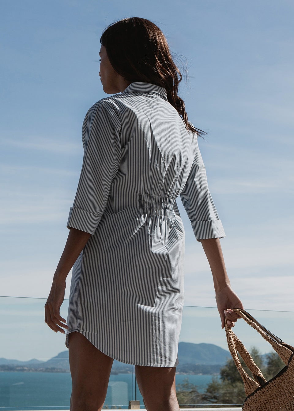 Powder blue shirt dress clearance