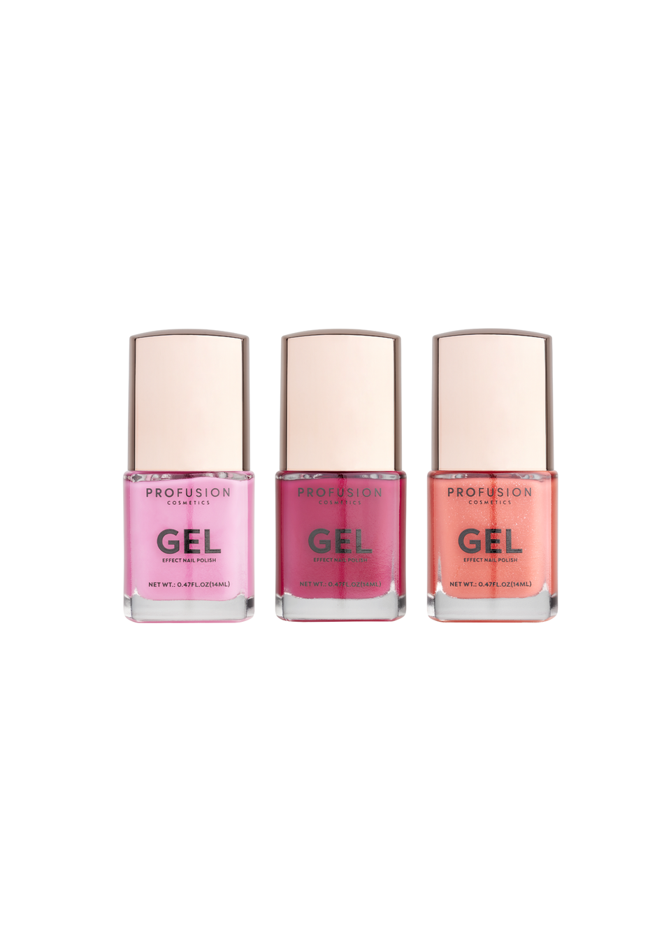 Profusion Cosmetics 3pc Gel Effect Nail Polish Go-to Brights