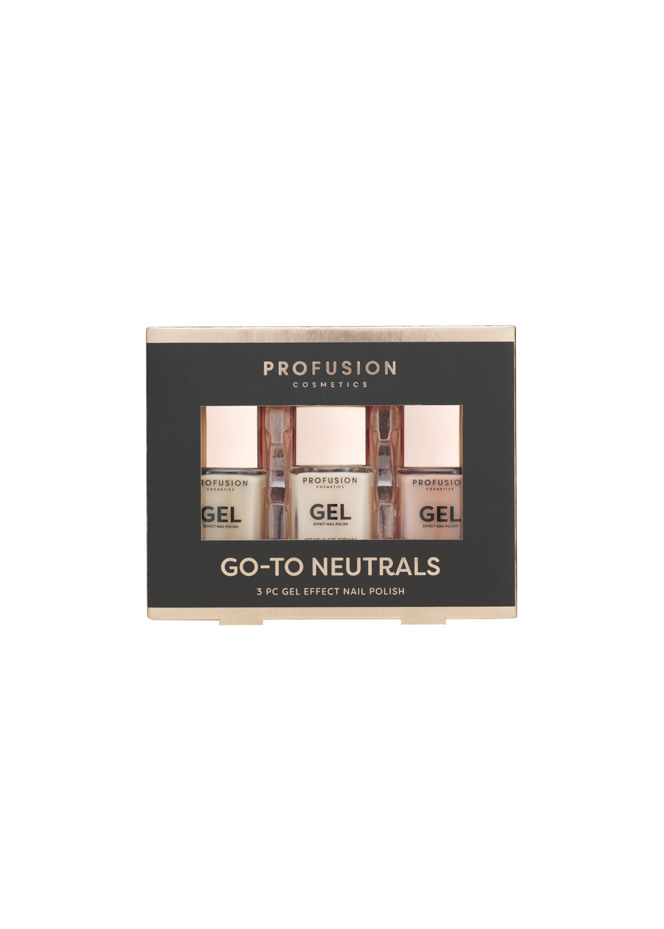 Profusion Cosmetics 3pc Gel Effect Nail Polish Go-to Neutrals