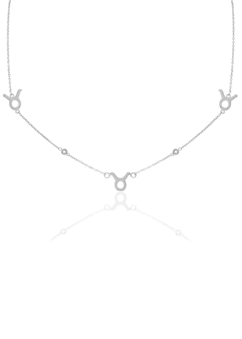 Say It With Silver Taurus Necklace with CZ Stones