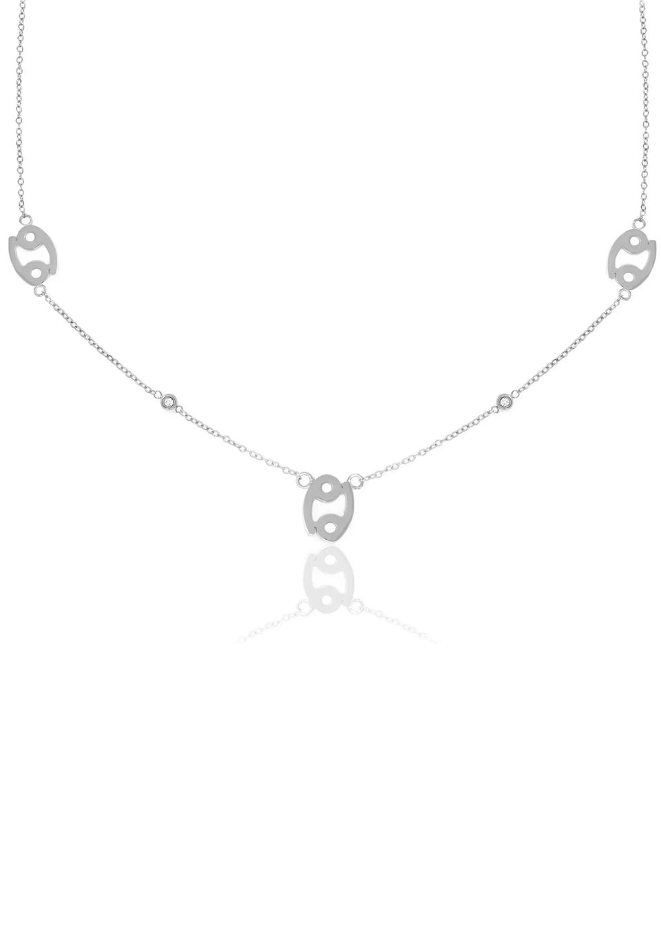 Say It With Silver Cancer Necklace with CZ Stones