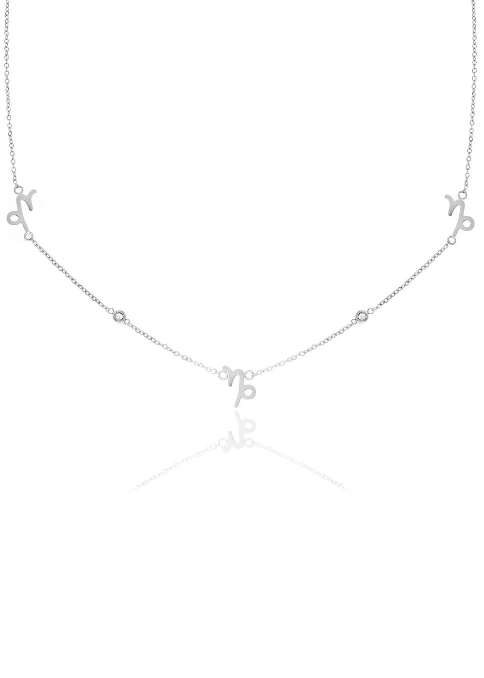 Say It With Silver Capricorn Necklace with CZ Stones