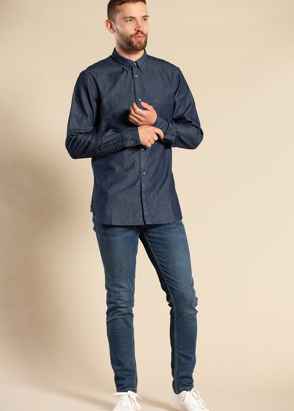 French Connection Blue Denim Long Sleeve Shirt