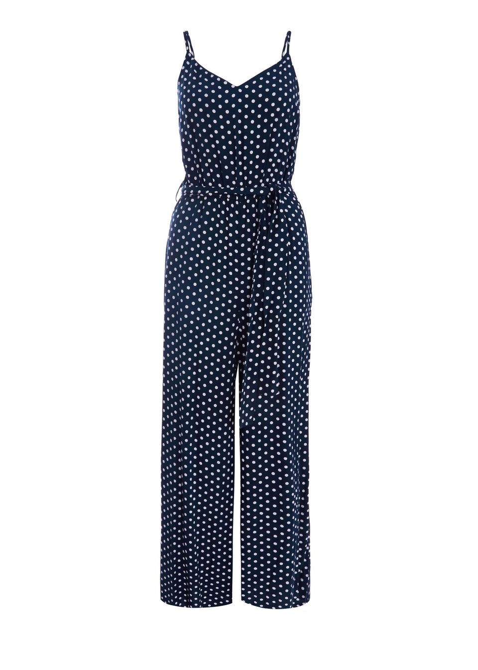Quiz Navy Polka Dot Palazzo Jumpsuit Matalan