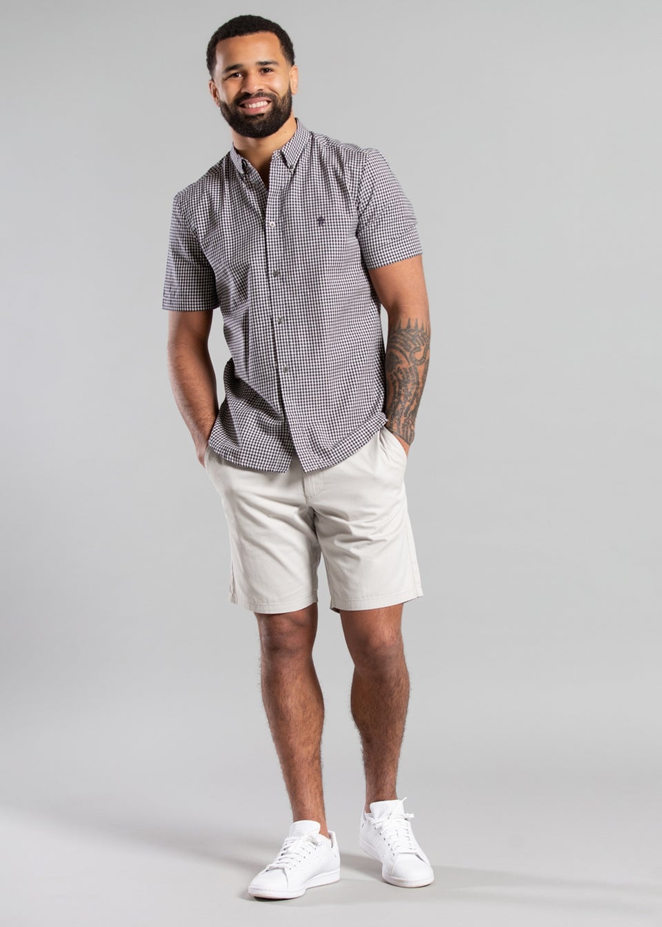 French Connection Light Grey Cotton Chino Shorts Matalan