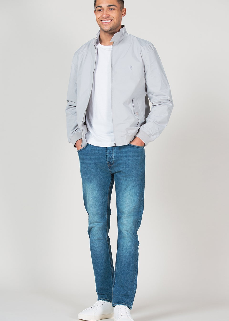 French connection mens harrington jacket marine blue hot sale