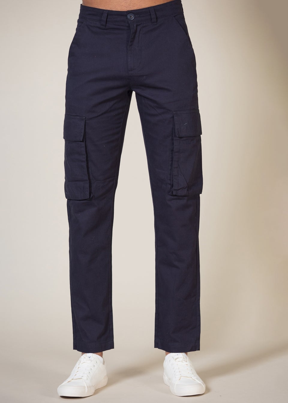 French Connection Navy/White Cotton Cargo Trousers 2 Pack