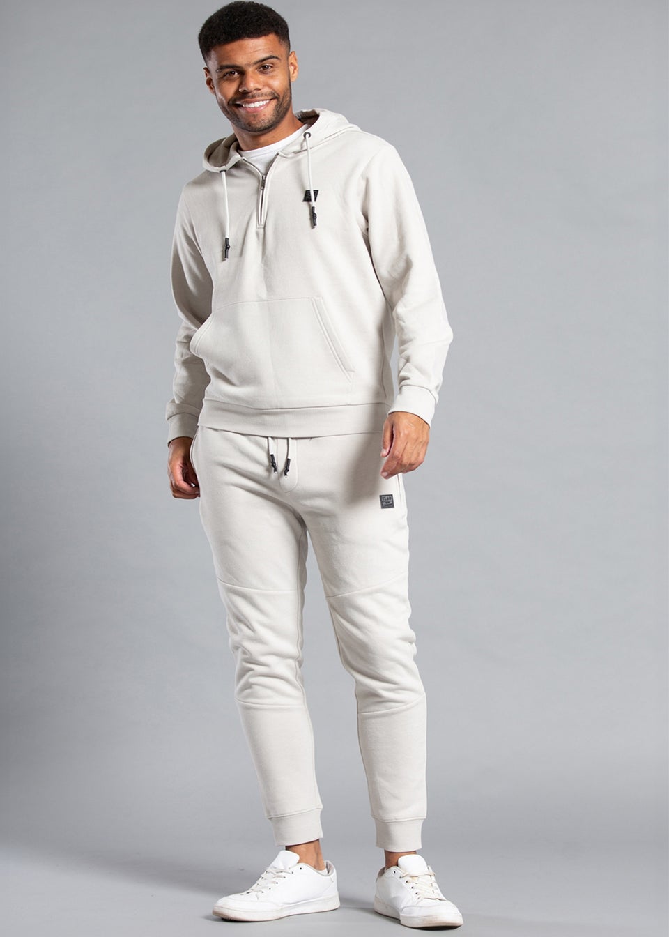 Tokyo Laundry Light Grey Cotton Blend Staple Drawstring Joggers