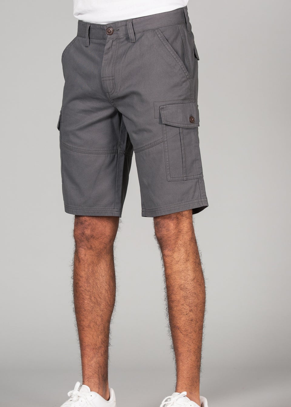 Tokyo Laundry Grey Cotton Cargo Shorts