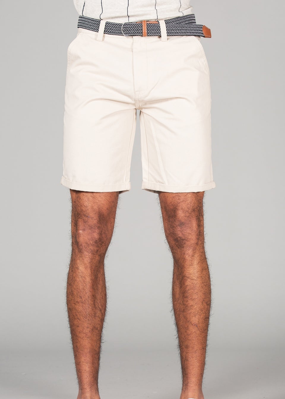 Tokyo Laundry Brown Cotton Belted Chino Shorts