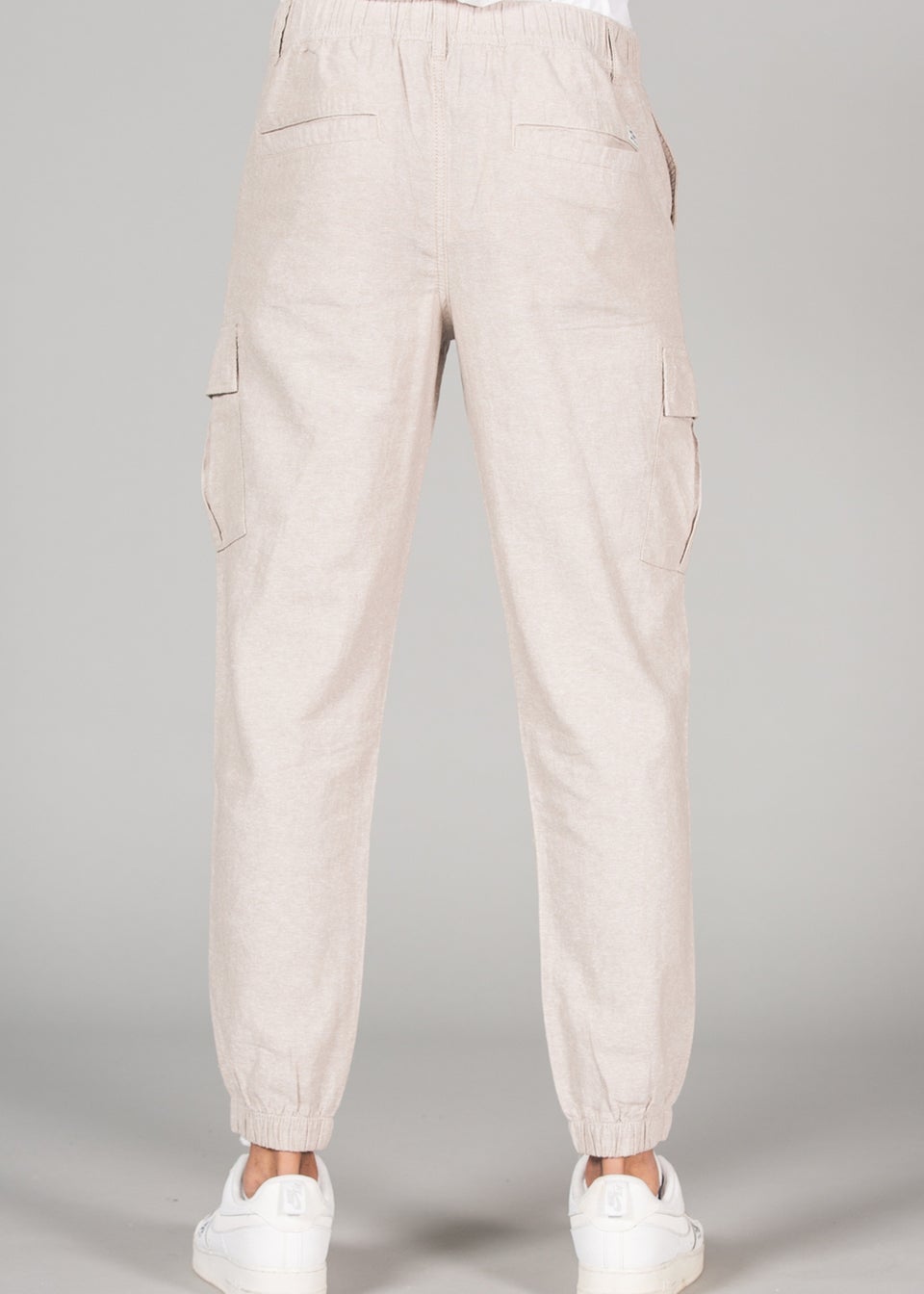 Tokyo Laundry Beige Linen Blend Cargo-Style Trousers