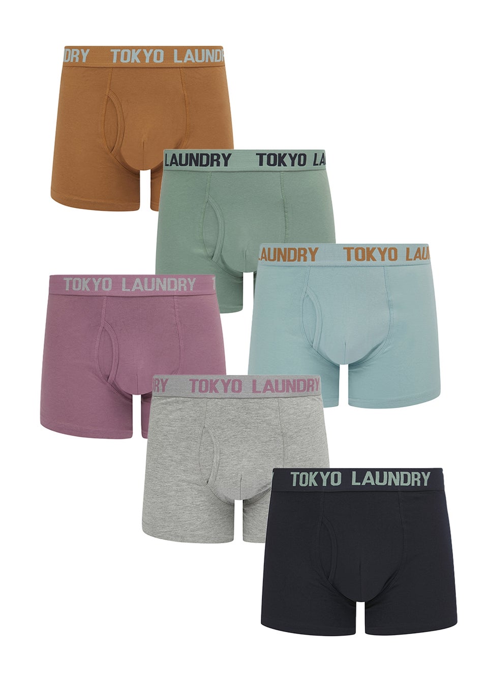 Tokyo Laundry Grey Cotton 6 Pack Boxers Matalan