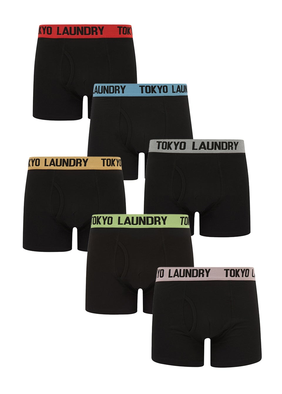 Tokyo Laundry Black Cotton 6-Pack Boxers