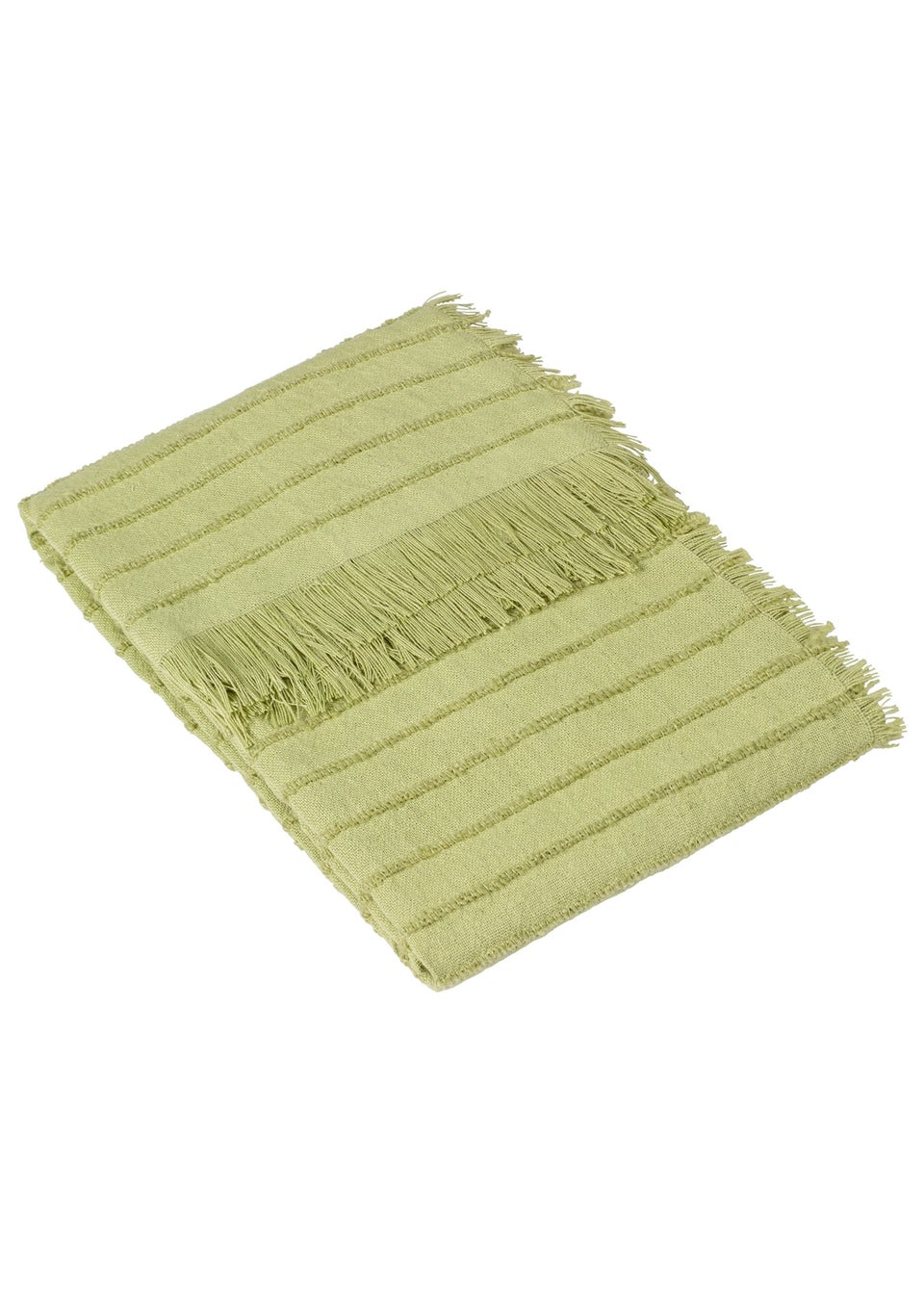Dhadit Überwurf Aus Polyester-Baumwolle – Gestreifter Deckenüberwurf 130 X 180 Cm In Grau Mit Fransen