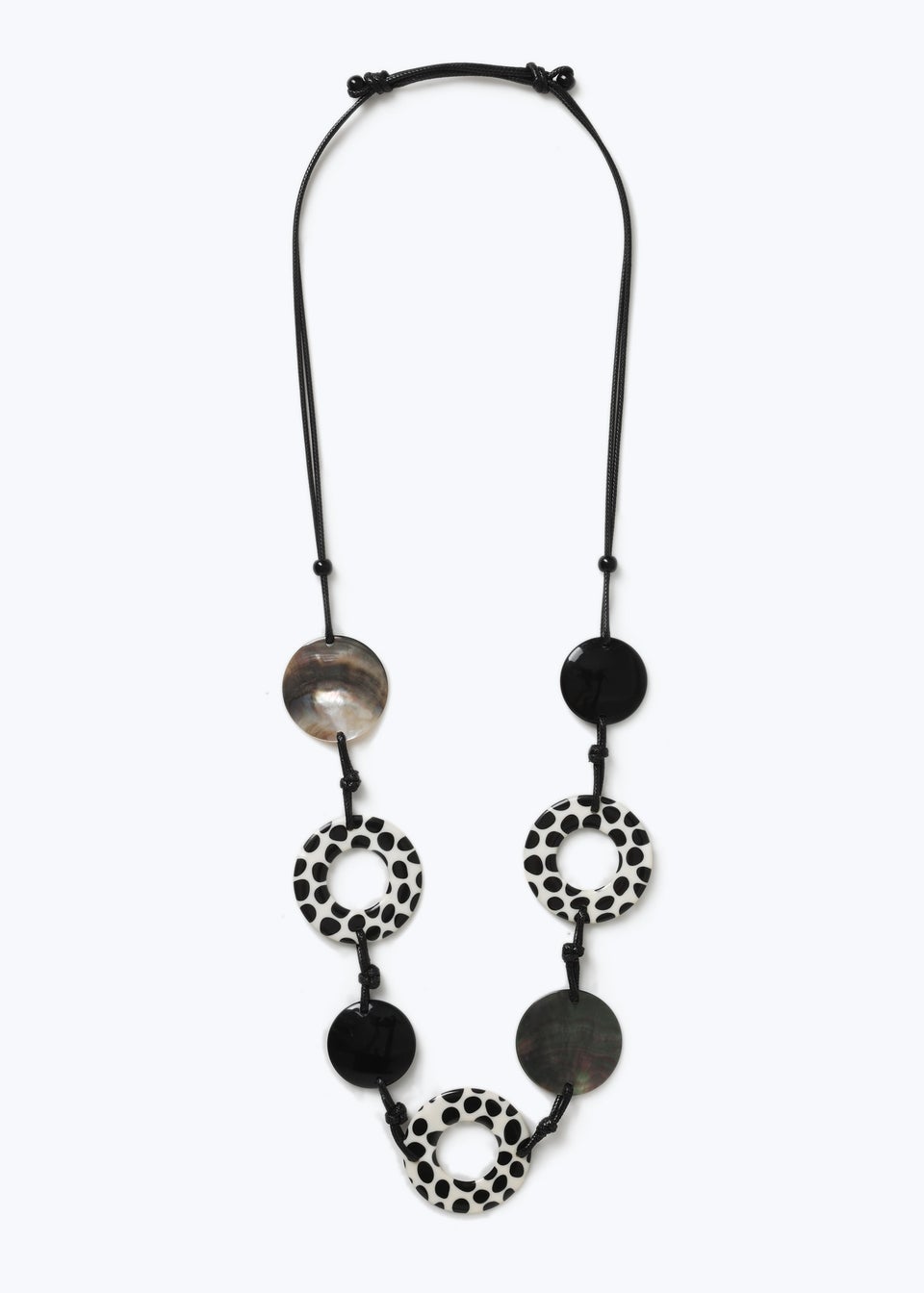 Muse Black Mono Shell and Resin Necklace