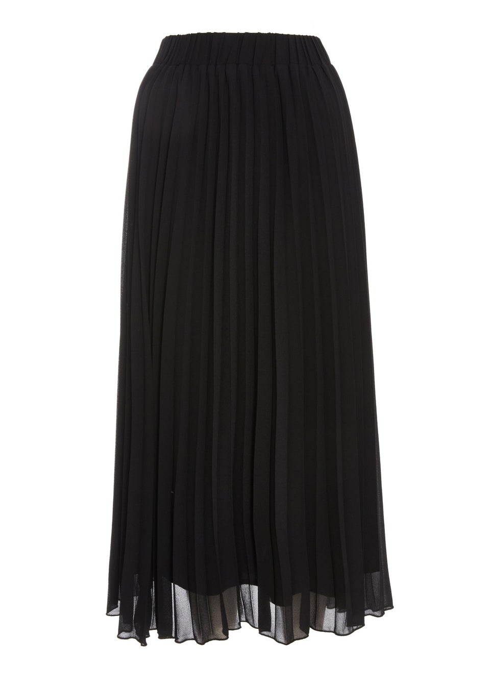 Quiz Black Chiffon Pleated Midi Skirt