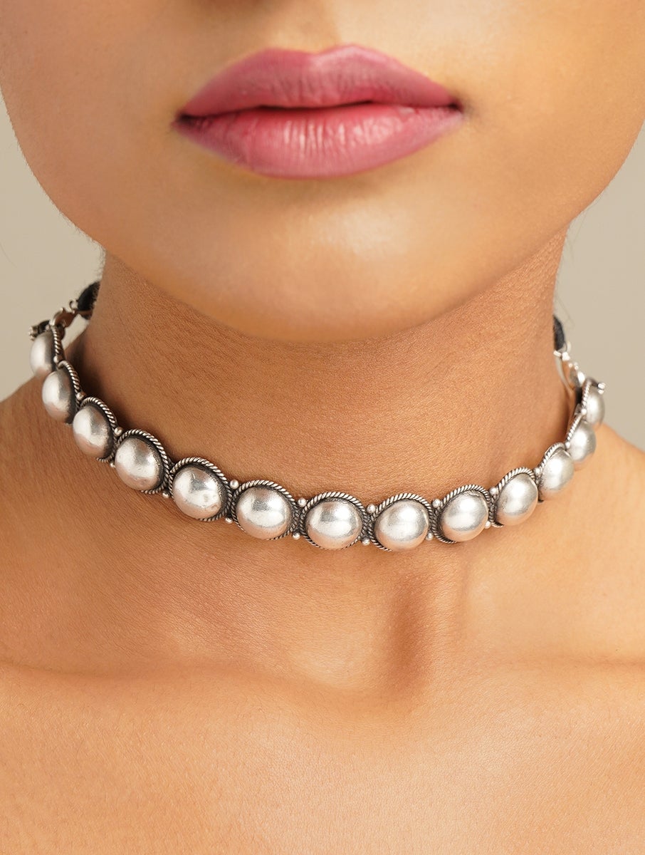 Women Silver Choker Necklace