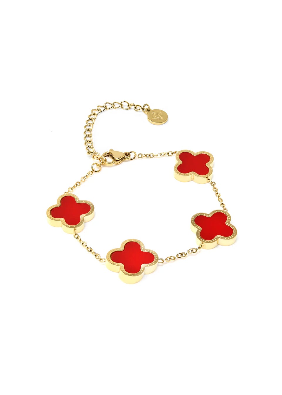 Say It With Red & Gold Teen Luck Chain Bracelet