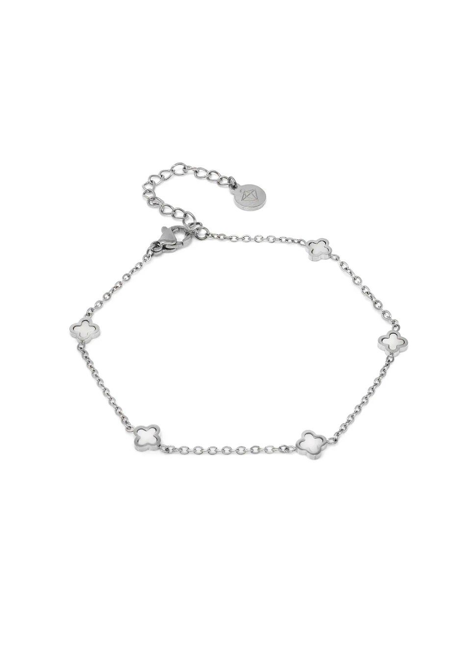 Say It With Silver Dainty Clover Chain Bracelet