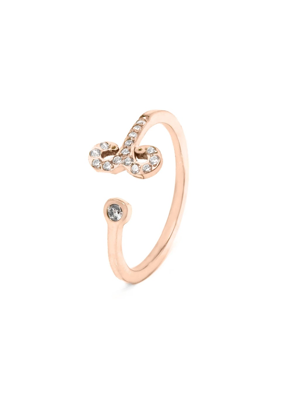 Say It With Rose Gold Aries Ring with CZ Stones