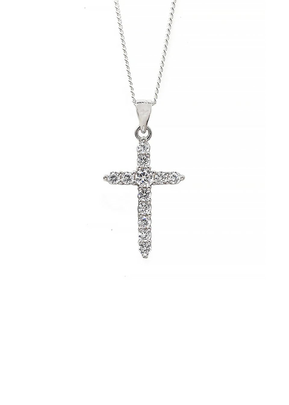 Say It With Silver Claw Set Cross Necklace