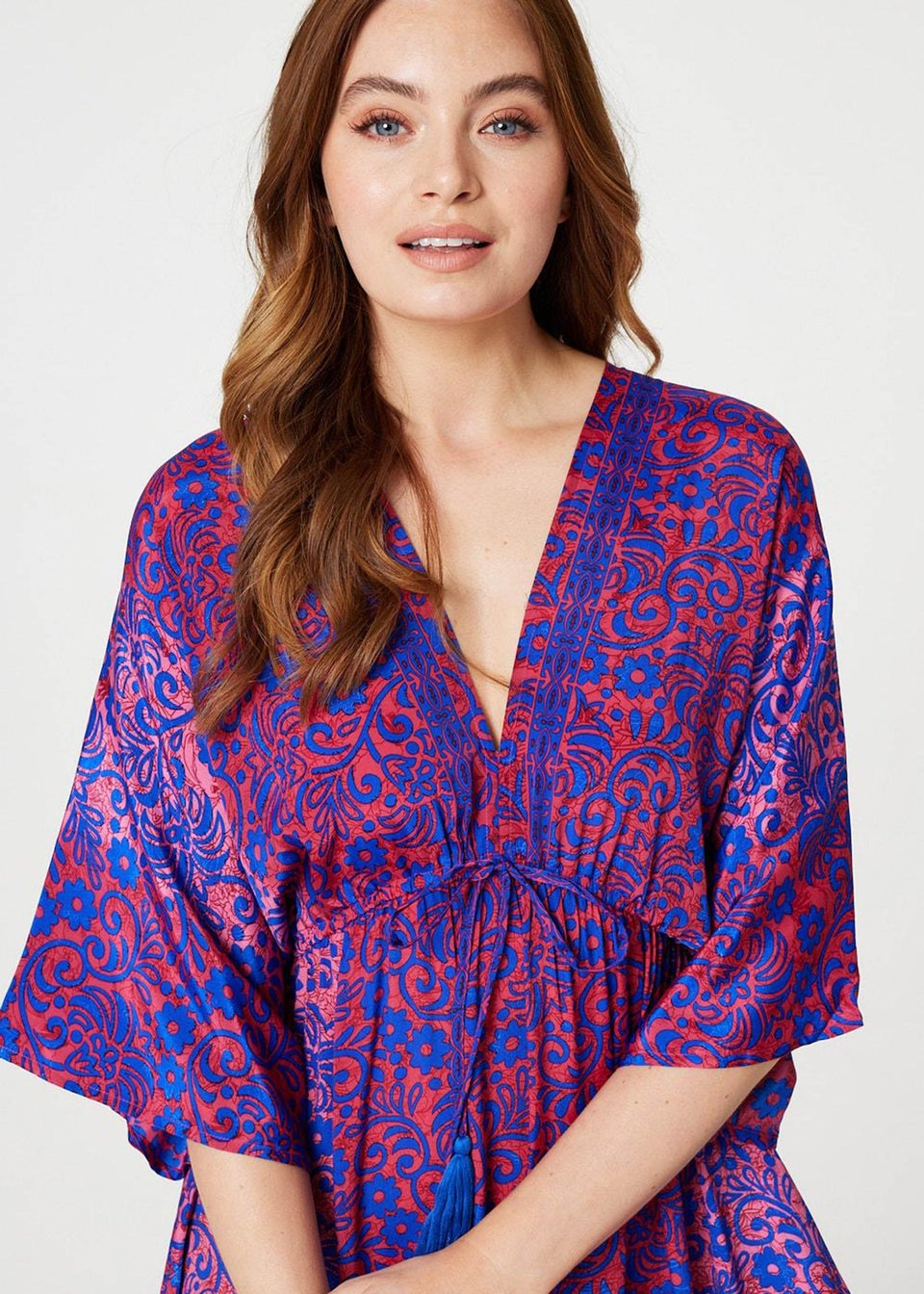 Izabel London Pink Floral Batwing Maxi Dress