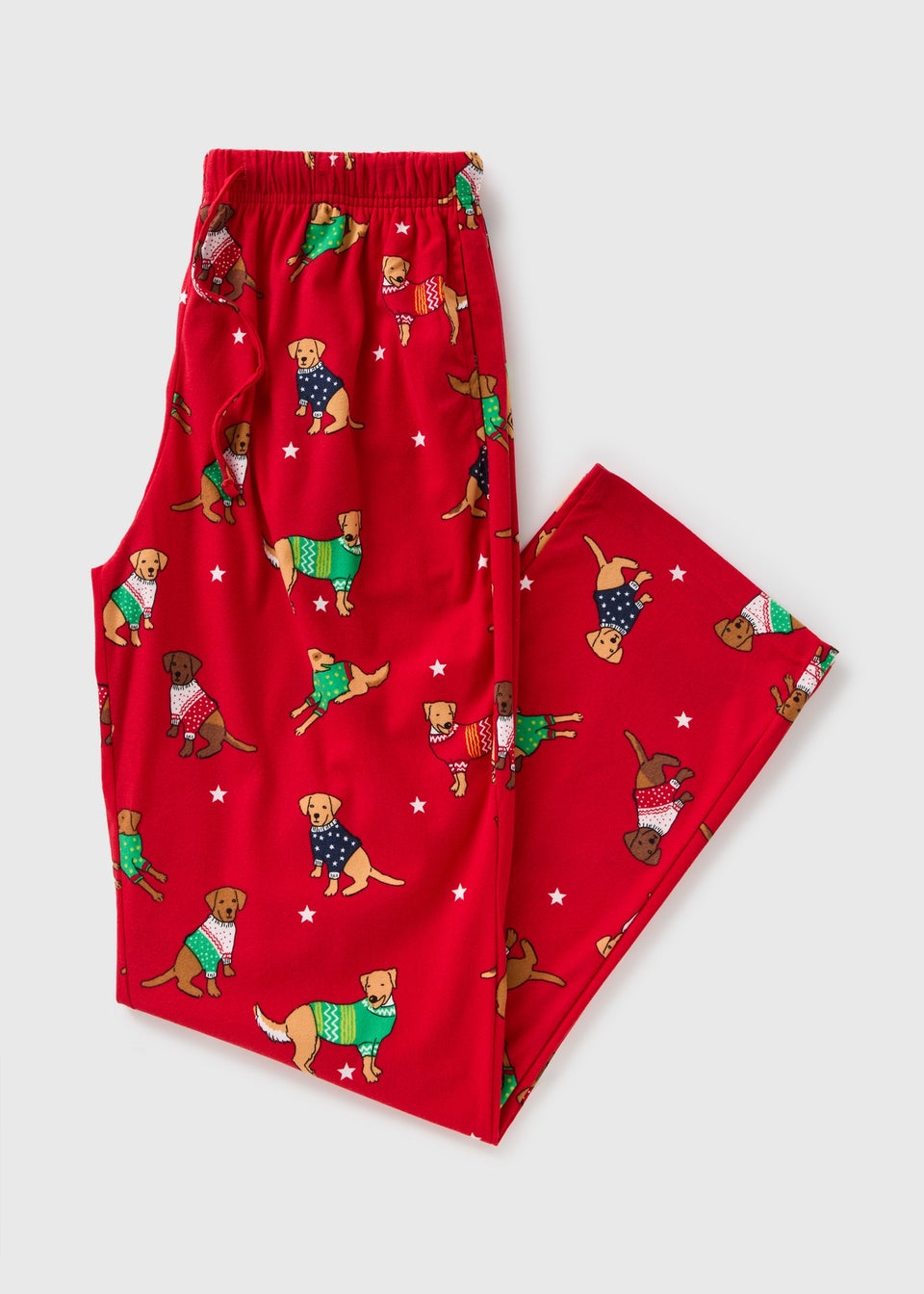 Red Christmas Dog Fleece Pyjama Bottoms