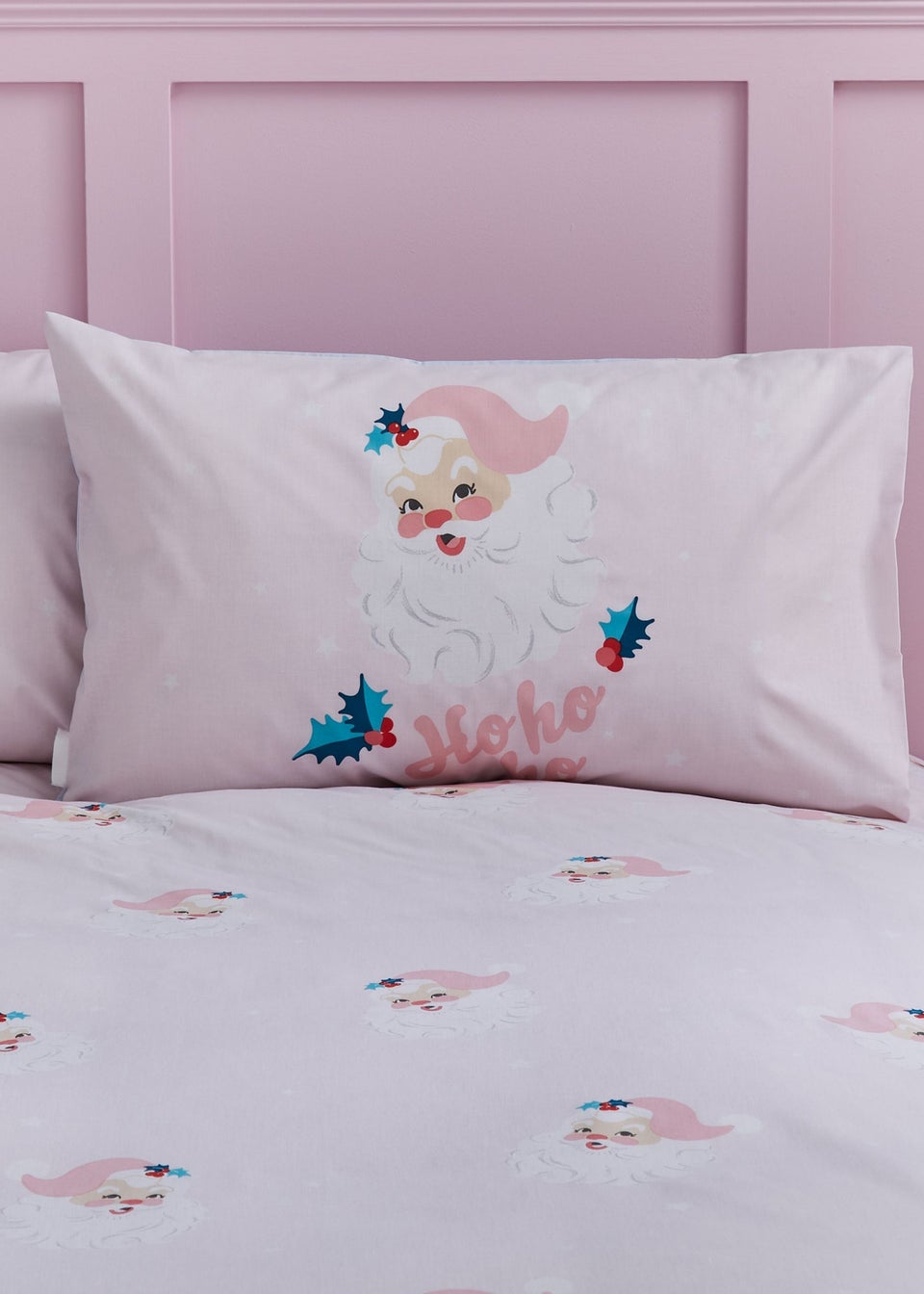 Catherine Lansfield Vintage Christmas Santa Reversible Duvet Cover Set