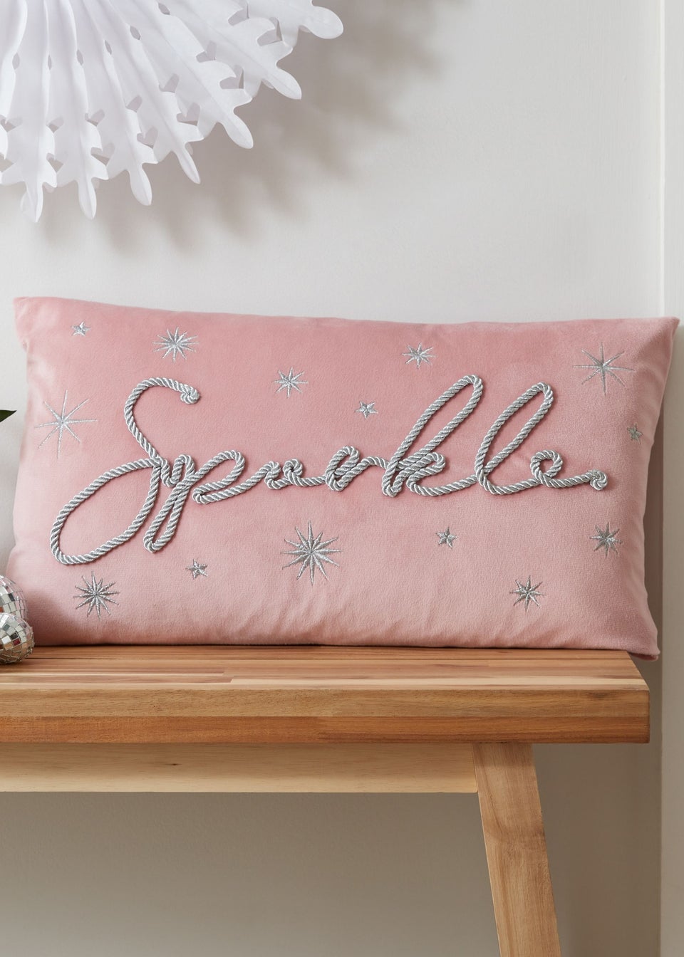 Catherine Lansfield Sparkle Soft Touch Christmas Cushion (30x50cm)