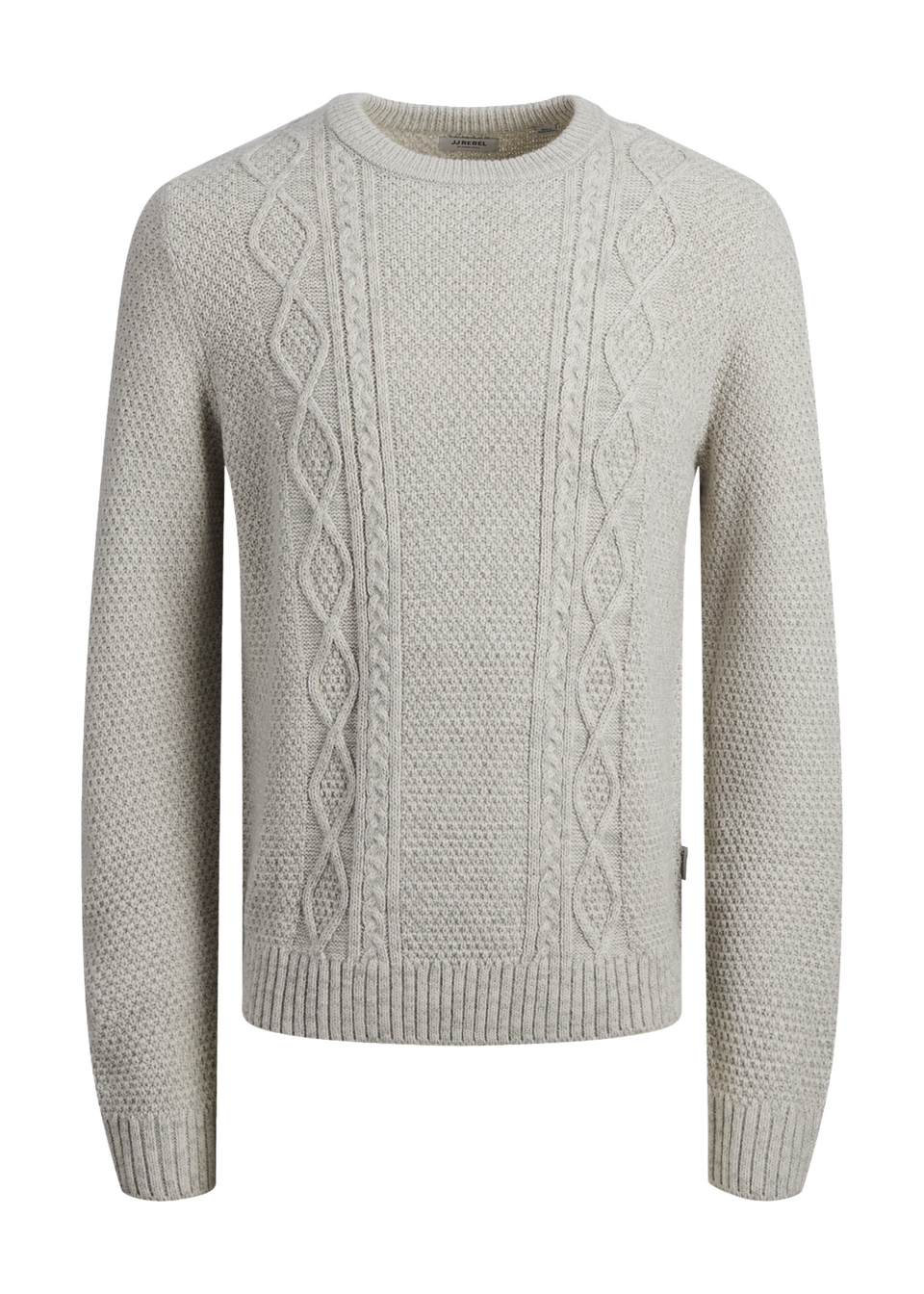 JJ Rebel White Cable Knit Jumper