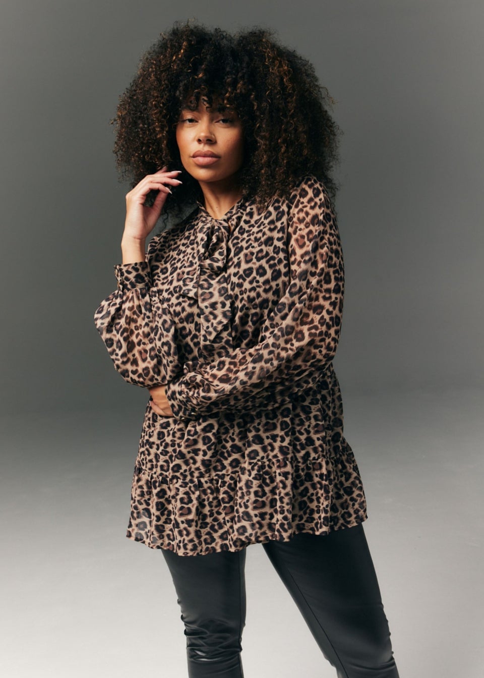 In The Style Jess Millichamp Brown Leopard Blouse