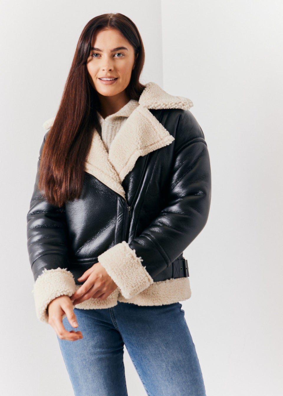 In The Style Black Borg Aviator Jacket