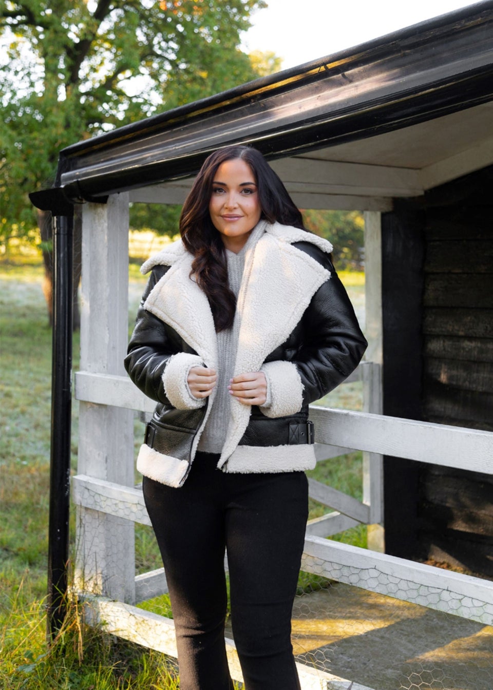 In The Style Jac Jossa Black Borg Aviator Jacket Matalan